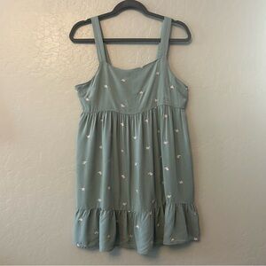 Copper Key sage green sleeveless dress with cactus print size large